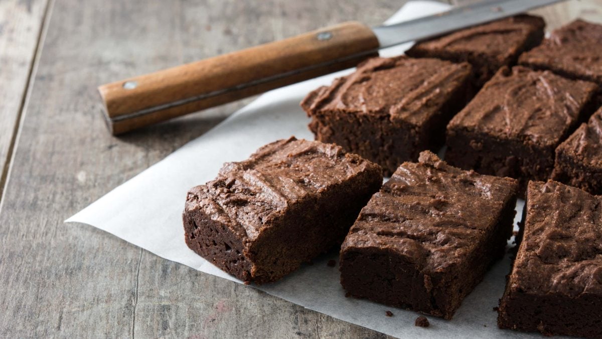 Blumenkohl-Brownies angeschnitten