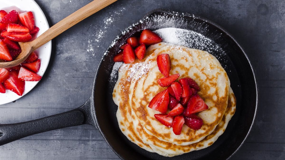 Pancakes mit Erdbeeren