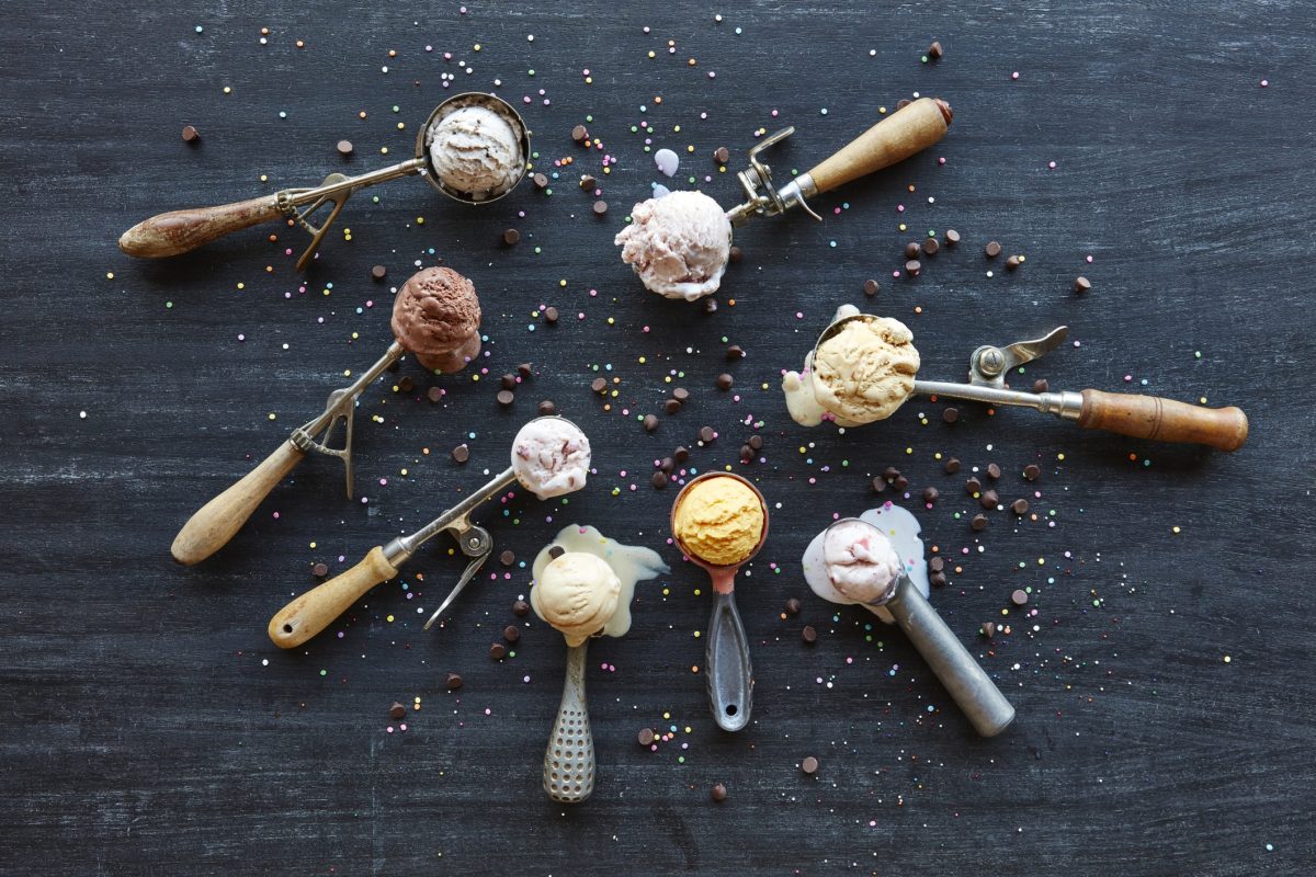 Verschiedene Sorten Eiscreme
