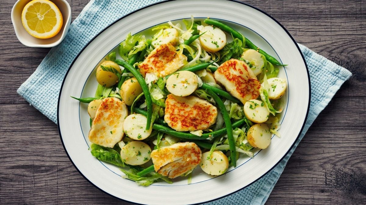 Kartoffelsalat mit Halloumi